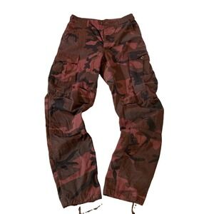 US Military Woodland Camo Combat Trousers Sz 30 Maroon Burgundy Cargo Pants